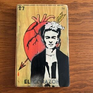 FRIDA  KAHLO ORIGINAL ARTWORK ON WOOD (HANGING)